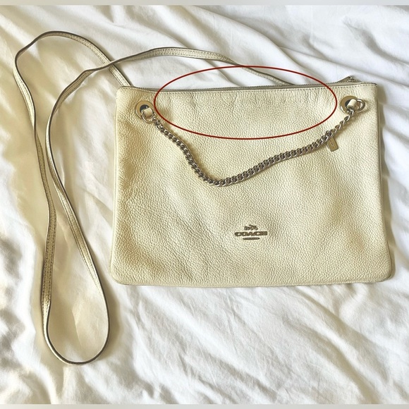 Vintage Coach Cream × Gold Slim Leather Shoulder Bag Fair condition - Picture 4 of 12